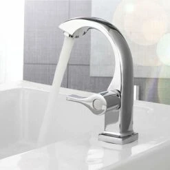 Single Cold Water Faucet Chrome Bathroom Sink Faucet Copper Single Lever Spout Basin Bath Cold Water Faucet Home Garden Accessories -Bathroom Faucet Store 100157602 2