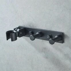 Shower Head Holder Wall Mount With 2 Hooks Hand Held Shower Holder No Drilling Required -Bathroom Faucet Store 100161872 4