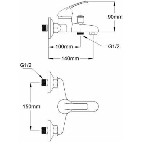 Bath Shower Mixer Tap Kit Chrome VidaXL 5 Bath Shower Mixer Tap Kit Chrome VidaXL - Image 3