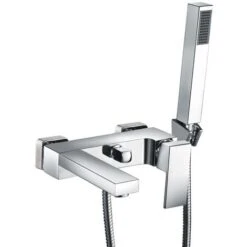 Brayton Modern Wall Mounted Bath Shower Mixer Tap With Handset Kit -Bathroom Faucet Store 13068748 4