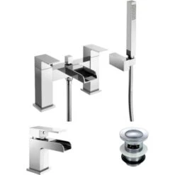 Ozone Basin Mixer & Bath Shower Mixer Tap Chrome