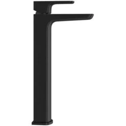 Astra Modern Style Basin Sink Countertop Extended Mette Black Single Lever Mixer Tap & Free Waste -Bathroom Faucet Store 13069343 4