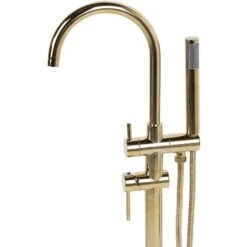 Modern Freestanding Tub Bath Faucet Mixer Tap Brass Gloss Gold Tugela -Bathroom Faucet Store 13134504 4