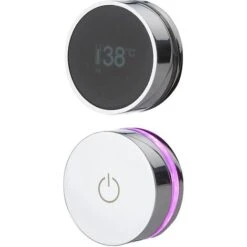 Milano Vis - Modern Digital Two Outlet Thermostatic Mixer Concealed Shower Valve - Chrome