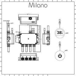 Milano Vis - Modern Digital Three Outlet Thermostatic Mixer Concealed Shower Valve - Chrome -Bathroom Faucet Store 15473995 5