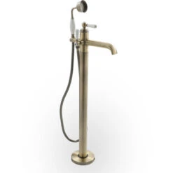 Milano Elizabeth - Traditional Freestanding Bath Shower Mono Mixer Tap With Lever Handle - Brushed Gold