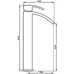 Arke Contemporary Tall Matte Black Design Countertop Basin Mono Mixer Tap + Waste -Bathroom Faucet Store 15572829 4