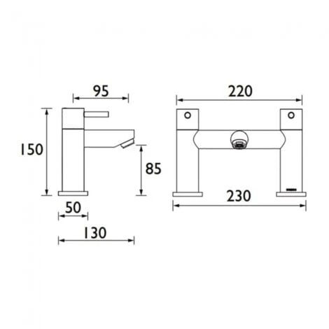 Bristan Blitz Bath Filler Tap Pillar Mounted - Chrome 4 Bristan Blitz Bath Filler Tap Pillar Mounted - Chrome - Image 2