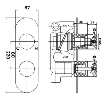 Hudson Reed Indus Concealed Shower Valve With Diverter Dual Handle - Chrome 4 Hudson Reed Indus Concealed Shower Valve With Diverter Dual Handle - Chrome - Image 2