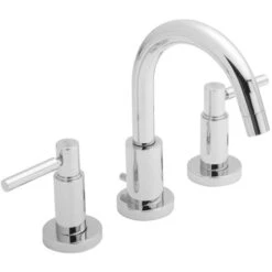 Hudson Reed Tec Lever 3-Hole Basin Mixer Tap With Pop Up Waste - Chrome