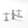 Milano Elizabeth - Traditional 3 Tap-Hole Basin Mixer Tap - Chrome & White (Crosshead Handles) -Bathroom Faucet Store 15732038 1