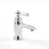 Milano Elizabeth - Traditional Mono Basin Mixer Tap With Lever Handle - Chrome & White -Bathroom Faucet Store 15795300 1