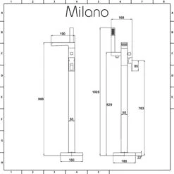 Milano Parade - Modern Freestanding Waterfall Bath Shower Mixer Tap With Hand Shower Handset - Chrome -Bathroom Faucet Store 15877080 5