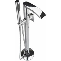Milano Razor - Modern Freestanding Bath Shower Mixer Tap With Hand Shower Handset - Chrome 8 Milano Razor - Modern Freestanding Bath Shower Mixer Tap With Hand Shower Handset - Chrome -Bathroom Faucet Store 15877082 2