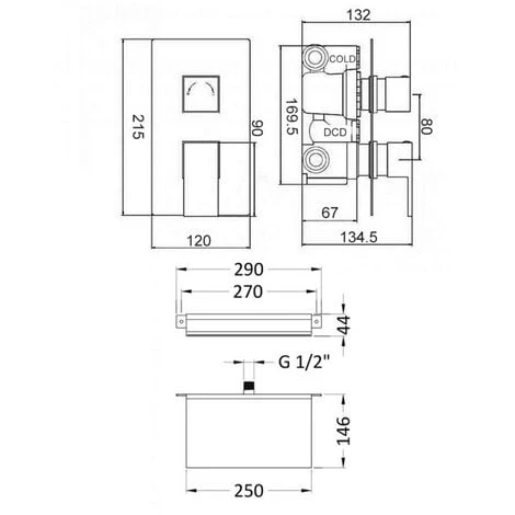 Hudson Reed Waterfall Bath Filler Spout With Concealed Shower Valve - Chrome 4 Hudson Reed Waterfall Bath Filler Spout With Concealed Shower Valve - Chrome - Image 2