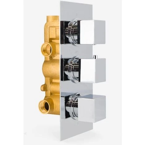 OLIVE 3 Dial 3 Outlet Concealed Thermostatic Shower - Square- Refined Valve 4 OLIVE 3 Dial 3 Outlet Concealed Thermostatic Shower - Square- Refined Valve - Image 2