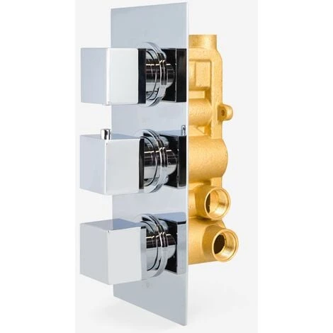 OLIVE 3 Dial 3 Outlet Concealed Thermostatic Shower - Square- Refined Valve 5 OLIVE 3 Dial 3 Outlet Concealed Thermostatic Shower - Square- Refined Valve - Image 3