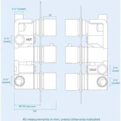 OLIVE 3 Dial 3 Outlet Concealed Thermostatic Shower - Square- Refined Valve 11 OLIVE 3 Dial 3 Outlet Concealed Thermostatic Shower - Square- Refined Valve -Bathroom Faucet Store 16408380 5