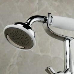 Edwardian Traditional Style Chrome Deck Mounted Bath Shower Mixer Tap With Handheld Kit -Bathroom Faucet Store 16934319 4