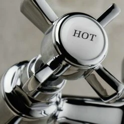 Edwardian Traditional Style Chrome Deck Mounted Bath Shower Mixer Tap With Handheld Kit -Bathroom Faucet Store 16934319 5