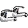 Studio Modern Set Of Chrome Hot And Cold Deck Mounted Basin Taps -Bathroom Faucet Store 16934344 1