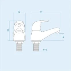 Studio Modern Set Of Chrome Hot And Cold Deck Mounted Basin Taps -Bathroom Faucet Store 16934344 2