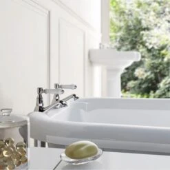 Churchill Traditional Set Of Chrome Hot & Cold Twin Basin Taps -Bathroom Faucet Store 16934362 3