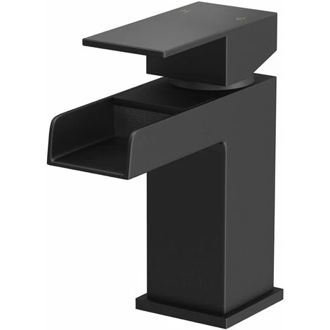 Modern Taps Basin Bathroom Sink Mono Mixer Waterfall Tap Lever Black Finish 6 Modern Taps Basin Bathroom Sink Mono Mixer Waterfall Tap Lever Black Finish - Image 4