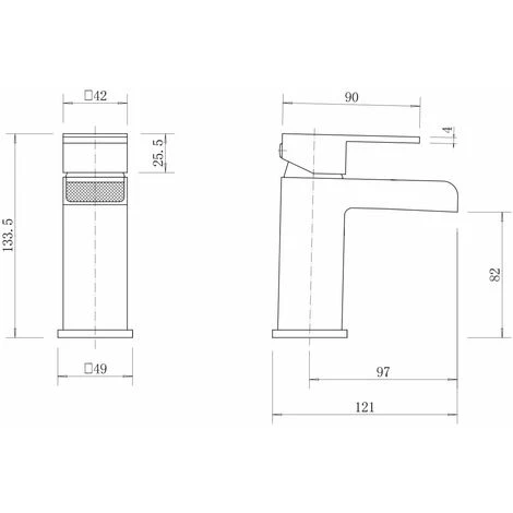 Modern Taps Basin Bathroom Sink Mono Mixer Waterfall Tap Lever Black Finish 7 Modern Taps Basin Bathroom Sink Mono Mixer Waterfall Tap Lever Black Finish - Image 5