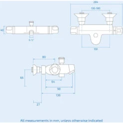 Modern Exposed Chrome Wall Mounted Thermostatic Shower Mixer And Filler Valve -Bathroom Faucet Store 16944786 3