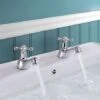 Strafford Traditional Victorian Pair Of Chrome Cross Head Basin Hot & Cold Taps -Bathroom Faucet Store 16982353 1