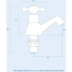 Strafford Traditional Victorian Pair Of Chrome Cross Head Basin Hot & Cold Taps 7 Strafford Traditional Victorian Pair Of Chrome Cross Head Basin Hot & Cold Taps -Bathroom Faucet Store 16982353 3