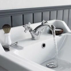Edwardian Traditional Chrome Cross Head Design Basin Mono Mixer Tap -Bathroom Faucet Store 16982395 4