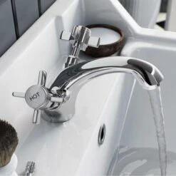 Edwardian Traditional Chrome Cross Head Design Basin Mono Mixer Tap -Bathroom Faucet Store 16982395 5