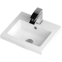 Hudson Reed Fusion Wall Hung 1-Door Vanity Unit With Basin 400mm Wide - Gloss White -Bathroom Faucet Store 17328147 3