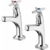 Armitage Shanks Sandringham 21 Kitchen Sink High Neck Pillar Taps With Crossheads - Chrome -Bathroom Faucet Store 17489281 1