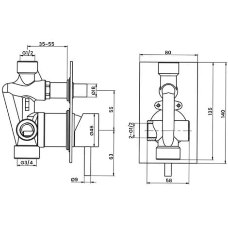 JTP Florence Concealed Shower Valve With Diverter - Chrome 4 JTP Florence Concealed Shower Valve With Diverter - Chrome - Image 2