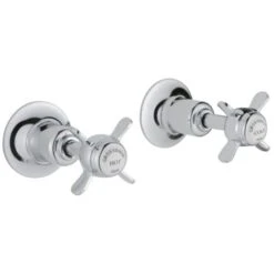 JTP Grosvenor Pinch Wall Valves Pair - Chrome