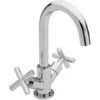 Sagittarius Avant Swivel Spout Mono Basin Mixer Tap With Pop Up Waste Dual Handle - Chrome -Bathroom Faucet Store 17496370 1