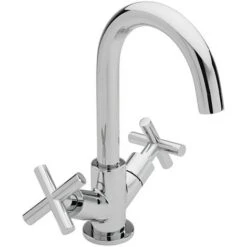 Sagittarius Avant Swivel Spout Mono Basin Mixer Tap With Pop Up Waste Dual Handle - Chrome