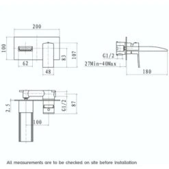 Mode Cooper Waterfall Wall Mounted Bath Mixer Tap -Bathroom Faucet Store 17787905 3