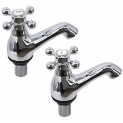 Aquariss Pair Of Bathroom Sink Basin Taps Twin Cross Head Handles Brass Faucet Polished Chrome Basin Pillar Taps Traditional 9 Aquariss Pair Of Bathroom Sink Basin Taps Twin Cross Head Handles Brass Faucet Polished Chrome Basin Pillar Taps Traditional -Bathroom Faucet Store 18016098 3
