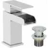 Waterfall Basin Sink Mono Mixer Tap Bathroom Slotted Waste Chrome Single Lever