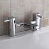 Boston Contemporary Design Deck Mounted Bridge Chrome Bath Filler Tap -Bathroom Faucet Store 18373528 1