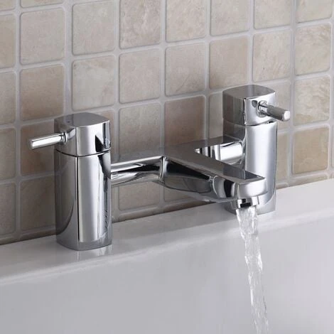Boston Contemporary Design Deck Mounted Bridge Chrome Bath Filler Tap 3 Boston Contemporary Design Deck Mounted Bridge Chrome Bath Filler Tap