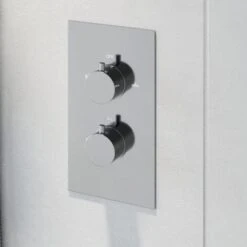 Concealed Shower Valve Thermostatic Twin Outlet Chrome Dual Control