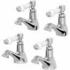 Traditional Bathroom Lever Hot Cold Twin Basin Sink Taps Bath Taps Set Ceramic -Bathroom Faucet Store 20436218 1