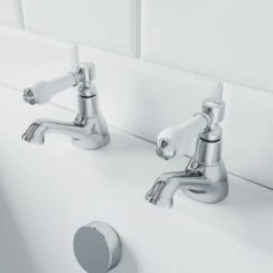 Traditional Bathroom Lever Hot Cold Twin Basin Sink Taps Bath Taps Set Ceramic 9 Traditional Bathroom Lever Hot Cold Twin Basin Sink Taps Bath Taps Set Ceramic -Bathroom Faucet Store 20436218 3