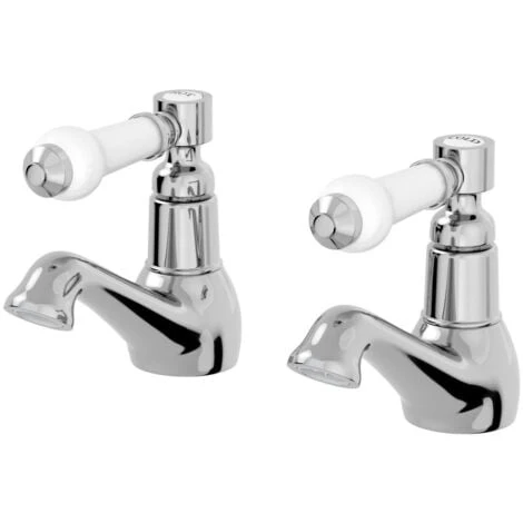 Traditional Bathroom Lever Hot Cold Twin Basin Sink Taps Bath Taps Set Ceramic 6 Traditional Bathroom Lever Hot Cold Twin Basin Sink Taps Bath Taps Set Ceramic - Image 4
