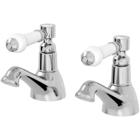 Traditional Bathroom Lever Hot Cold Twin Basin Sink Taps Bath Taps Set Ceramic 7 Traditional Bathroom Lever Hot Cold Twin Basin Sink Taps Bath Taps Set Ceramic - Image 5